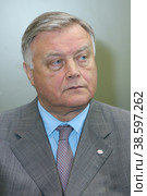 Russia. St. Petersburg. The 17th St. Petersburg International Economic Forum. President of JSC Russian Railways Vladimir Yakunin. Россия. Санкт-Петербург. 17-й Петербургский международный экономический форум. Президент ОАО Российские железные дороги Владимир Якунин. (2013 год). Редакционное фото, фотограф Алексей Смышляев / Фотобанк Лори