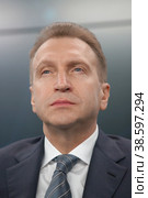 Russia. St. Petersburg. The 21st St. Petersburg International Economic Forum (SPIEF). First Deputy Prime Minister of the Russian Federation Igor Shuvalov. Россия. Санкт-Петербург. 21-й Петербургский международный экономический форум (ПМЭФ). Первый заместитель председателя правительства РФ Игорь Шувалов. (2017 год). Редакционное фото, фотограф Алексей Смышляев / Фотобанк Лори