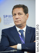 Russia. St. Petersburg. The 21st St. Petersburg International Economic Forum (SPIEF). First Deputy Chairman of the State Duma of the Russian Federation, President of the Russian Olympic Committee (ROC) Alexander Zhukov. Россия. Санкт-Петербург. 21-й Петербургский Международный экономический Форум (ПМЭФ). Первый заместитель председателя Государственной думы РФ, президент Олимпийского комитета России (ОКР) Александр Жуков. (2017 год). Редакционное фото, фотограф Алексей Смышляев / Фотобанк Лори