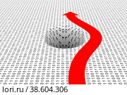 Black hole arrow binary code 3d illustration. Стоковая иллюстрация, иллюстратор Максим Иванов / Фотобанк Лори