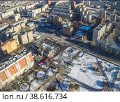 Square of Deputies and first residential district (2014 год). Стоковое фото, фотограф Сергей Буторин / Фотобанк Лори
