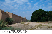 Wall of partially restored Babylon ruins, Hillah, Iraq (2011 год). Стоковое фото, фотограф Сергей Майоров / Фотобанк Лори