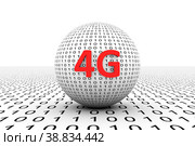 4G conceptual sphere binary code 3d illustration. Стоковая иллюстрация, иллюстратор Максим Иванов / Фотобанк Лори