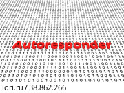 Autoresponder concept binary code 3d illustration. Стоковая иллюстрация, иллюстратор Максим Иванов / Фотобанк Лори