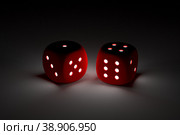 Dice neon concept 3d illustration. Стоковая иллюстрация, иллюстратор Максим Иванов / Фотобанк Лори