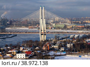 Санкт-Петербург. Большой Обуховский мост. (2018 год). Редакционное фото, фотограф Александр Тарасенков / Фотобанк Лори