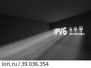 IPV6 rays volume light concept 3d illustration. Стоковая иллюстрация, иллюстратор Максим Иванов / Фотобанк Лори