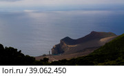 Landscape to Capelinhos volcano caldera at Faial, Azores, Portugal (2015 год). Стоковое фото, фотограф Сергей Майоров / Фотобанк Лори