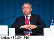 Виталий Мутко. Генеральный директор финансового института развития в жилищной сфере АО «ДОМ.РФ» (2021 год). Редакционное фото, фотограф Александр Тарасенков / Фотобанк Лори