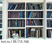 Fragment of the Library in the house of the Lubavitcher Rebbe in Kfar Chabad (2023 год). Редакционное фото, фотограф Irina Opachevsky / Фотобанк Лори