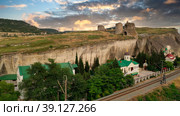Aerial view of the St. Clement Monastery. Inkerman, Crimea. Стоковое фото, фотограф Виктория Кольцова / Фотобанк Лори