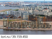 Санкт-Петербург. Строительство жилых комплексов на намывных территориях в Василеостровском районе. (2020 год). Редакционное фото, фотограф Александр Тарасенков / Фотобанк Лори