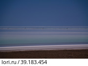 Panorama view to saline Barsa Kelmes lake and Ustyurt plateau in Karakalpakstan, Uzbekistan (2017 год). Стоковое фото, фотограф Сергей Майоров / Фотобанк Лори
