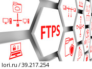 FTPS concept cell background 3d illustration. Стоковая иллюстрация, иллюстратор Максим Иванов / Фотобанк Лори
