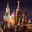 Awesome view of highlighted St. Basil's Cathedral at winter Red Square with dark night sky. Moscow city downtown, kremlin towers, architecture of Russia capital. St. Basil's Cathedral, Moscow, Russia. Стоковое фото, фотограф Евгений / Фотобанк Лори