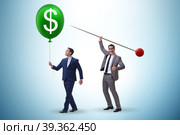 Businessman with dollar balloon concept. Стоковое фото, фотограф Elnur / Фотобанк Лори
