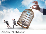 Business people and golden cage concept. Стоковое фото, фотограф Elnur / Фотобанк Лори