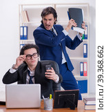 Boss and his male assistant working in the office. Стоковое фото, фотограф Elnur / Фотобанк Лори
