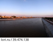 Sunset over Kyzketken, channel, Nukus,Karakalpakstan,Uzbekistan (2017 год). Стоковое фото, фотограф Сергей Майоров / Фотобанк Лори