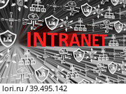 INTRANET concept blurred background 3d render illustration. Стоковая иллюстрация, иллюстратор Максим Иванов / Фотобанк Лори