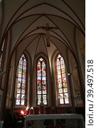 Interior view to The Sacred Heart of Jesus Cathedral in Lome, Togo (2015 год). Стоковое фото, фотограф Сергей Майоров / Фотобанк Лори