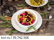 Винегрет из отварных овощей. Рецепты русской кухни. Стоковое фото, фотограф Наталья Осипова / Фотобанк Лори