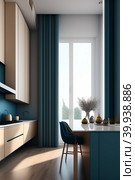 Kitchen. Modern interior. Стоковая иллюстрация, иллюстратор Марина Володько / Фотобанк Лори
