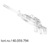 Machine Gun. 3d illustration. Стоковая иллюстрация, иллюстратор Кирилл Черезов / Фотобанк Лори