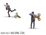 Concept of businessman escaping from office routine. Стоковое фото, фотограф Elnur / Фотобанк Лори