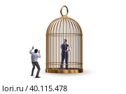 Business people and golden cage concept. Стоковое фото, фотограф Elnur / Фотобанк Лори