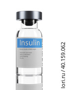 Bottle of insulin isolated on white background. 3d render. Стоковая иллюстрация, иллюстратор Alexander / Фотобанк Лори