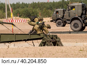Assemblage of the mechanized bridge from TMM set (2019 год). Редакционное фото, фотограф Сергей Буторин / Фотобанк Лори