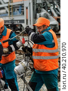Железнодорожная станция Денисовка тобольского Запсибнефтехима (2016 год). Редакционное фото, фотограф Сергей Буторин / Фотобанк Лори