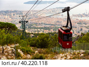 Photo of cable car to Mount Faron, Toulon, France. Стоковое фото, фотограф Яков Филимонов / Фотобанк Лори
