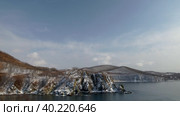 Зимнее побережье. Стоковое видео, видеограф Кузнецов Александр / Фотобанк Лори