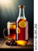 Glass of lemon limonade. Стоковая иллюстрация, иллюстратор Марина Володько / Фотобанк Лори