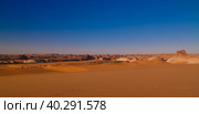 Panoramic Aerial view to Djiara, Ahoita, Daleyala and Boukkou lakes group of Ounianga Serir lakes at the Ennedi, Chad. Стоковое фото, фотограф Сергей Майоров / Фотобанк Лори