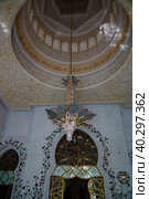 Details of Interior to Sheikh Zayed Mosque, Abu-Dhabi, UAE (2015 год). Стоковое фото, фотограф Сергей Майоров / Фотобанк Лори