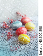 Easter eggs and flowers, happy holidays. Стоковое фото, фотограф ElenArt / Фотобанк Лори