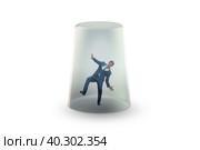 Businessman trapped in transparent glass. Стоковое фото, фотограф Elnur / Фотобанк Лори