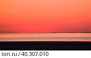 Sunrise Panorama view to Aral sea from the rim of Plateau Ustyurt near Aktumsuk cape in Karakalpakstan, Uzbekistan. Стоковое фото, фотограф Сергей Майоров / Фотобанк Лори
