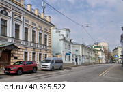 Москва, Подсосенский переулок, четная сторона. Главный дом усадьбы Прохоровых-Хлудовых, особняк Л.Э. Бухгейма (2023 год). Редакционное фото, фотограф Илюхина Наталья / Фотобанк Лори