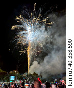 Fireworks in honor of Israel's Independence Day (2023 год). Редакционное фото, фотограф Irina Opachevsky / Фотобанк Лори