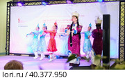 Moscow, Russia - April 12, 2023: Traditional dance of girls from Buryatia at the festival. Редакционное видео, видеограф Елена Смыкова / Фотобанк Лори