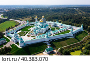 Drone view of the New Jerusalem Monastery in the city of Istra. Стоковое фото, фотограф Яков Филимонов / Фотобанк Лори
