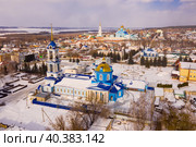 City of Zadonsk. Church of the Assumption of the Blessed Virgin Mary and the Zadonsky Nativity of the Mother of God monastery. Russia. Стоковое фото, фотограф Яков Филимонов / Фотобанк Лори