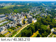 Aerial view of walled Breton town of Dinan, France. Стоковое фото, фотограф Яков Филимонов / Фотобанк Лори