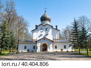 Собор Державной иконы Божией Матери в Гдовской крепости солнечным майским днем. Псковская область (2023 год). Стоковое фото, фотограф Виктор Карасев / Фотобанк Лори