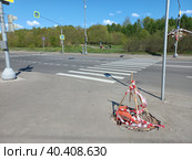 Аварийный люк колодца на дороге. Курганская улица. Район Гольяново. Город Москва (2023 год). Стоковое фото, фотограф lana1501 / Фотобанк Лори