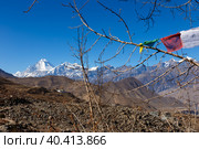 Autumn landscape, Muktinath village with Dhaulagiri Himalayas (2016 год). Стоковое фото, фотограф Михаил Пряхин / Фотобанк Лори